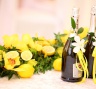Оформление шампанского -  лимонная свадьба
